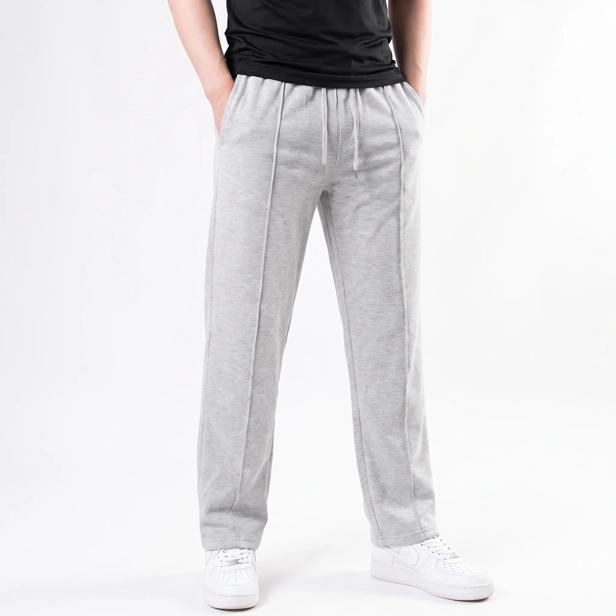 Cotton Terry Trouser Front Stitched - Straight Fit - Light Grey Aruba Fashion Wear