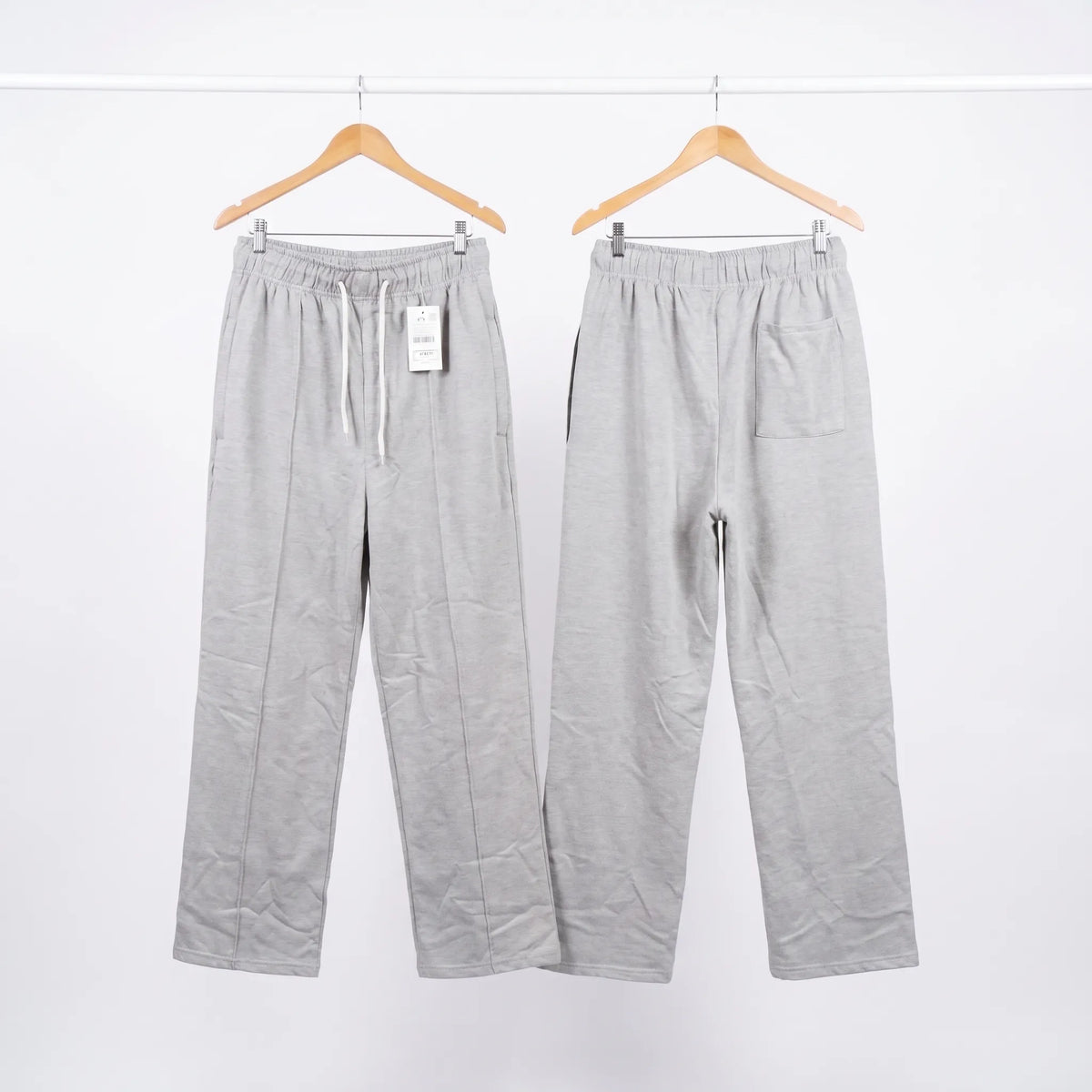 Cotton Terry Trouser Front Stitched - Straight Fit - Light Grey Aruba Fashion Wear