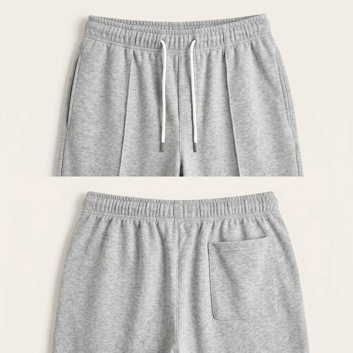 Cotton Terry Trouser Front Stitched - Straight Fit - Light Grey Aruba Fashion Wear