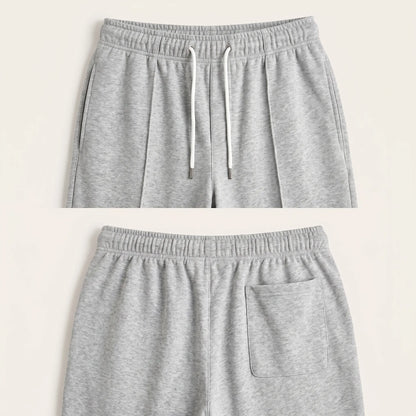 Cotton Terry Trouser Front Stitched - Straight Fit - Light Grey Aruba Fashion Wear