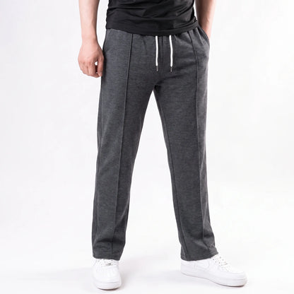 Cotton Terry Trouser Front Stitched - Straight Fit - Dark Grey Aruba Fashion Wear
