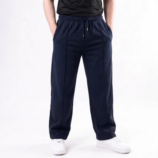 Cotton Terry Unisex Trouser Front Stitched - Loose Fit - Navy Blue Aruba Fashion Wear
