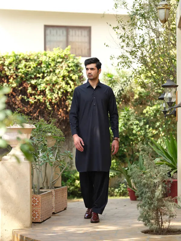 Charcoal Grey Kameez Shalwar  | Shalwar Kameez for Men