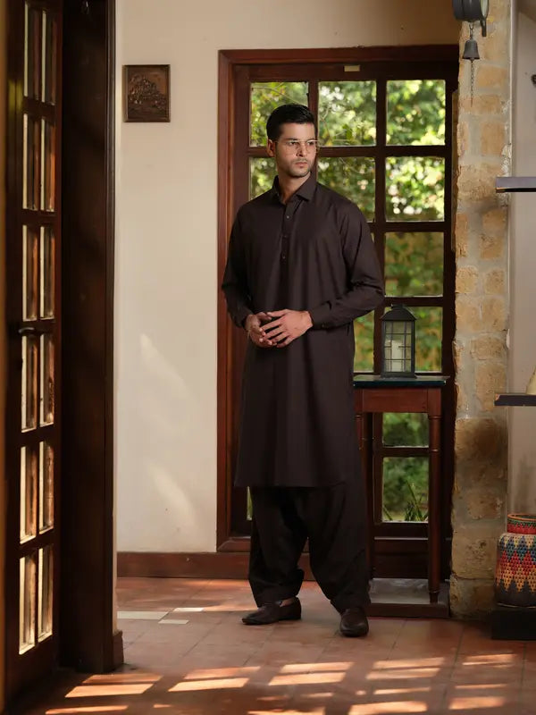 Choco Brown Kameez Shalwar  | Shalwar Kameez for Men