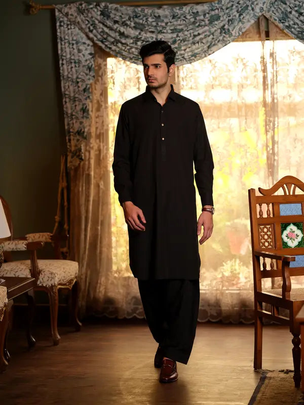 Black Kameez Shalwar  | Shalwar Kameez for Men