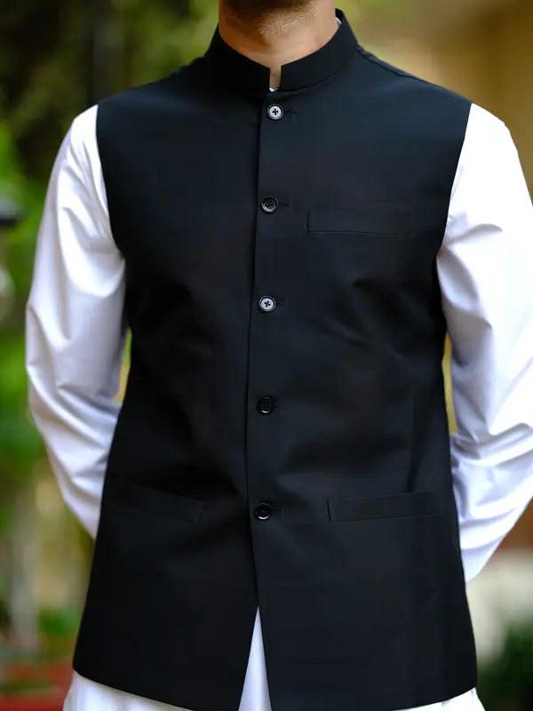 Men's Black Waist coat - Aruba