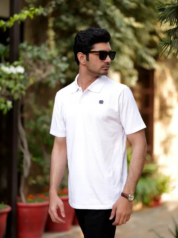 White Polo PC Shirt - Aruba Basics