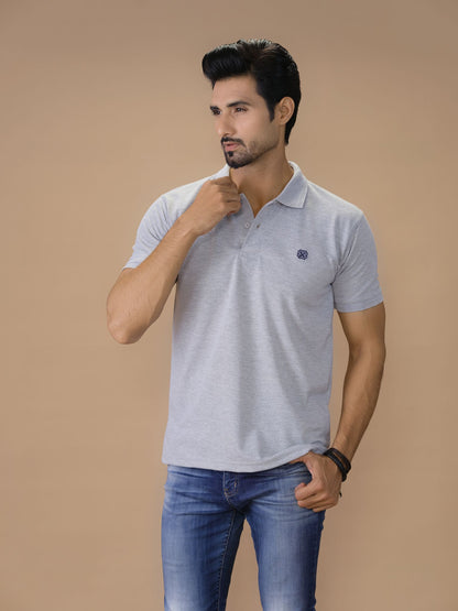 Grey Polo Shirt Pique - Aruba Basics