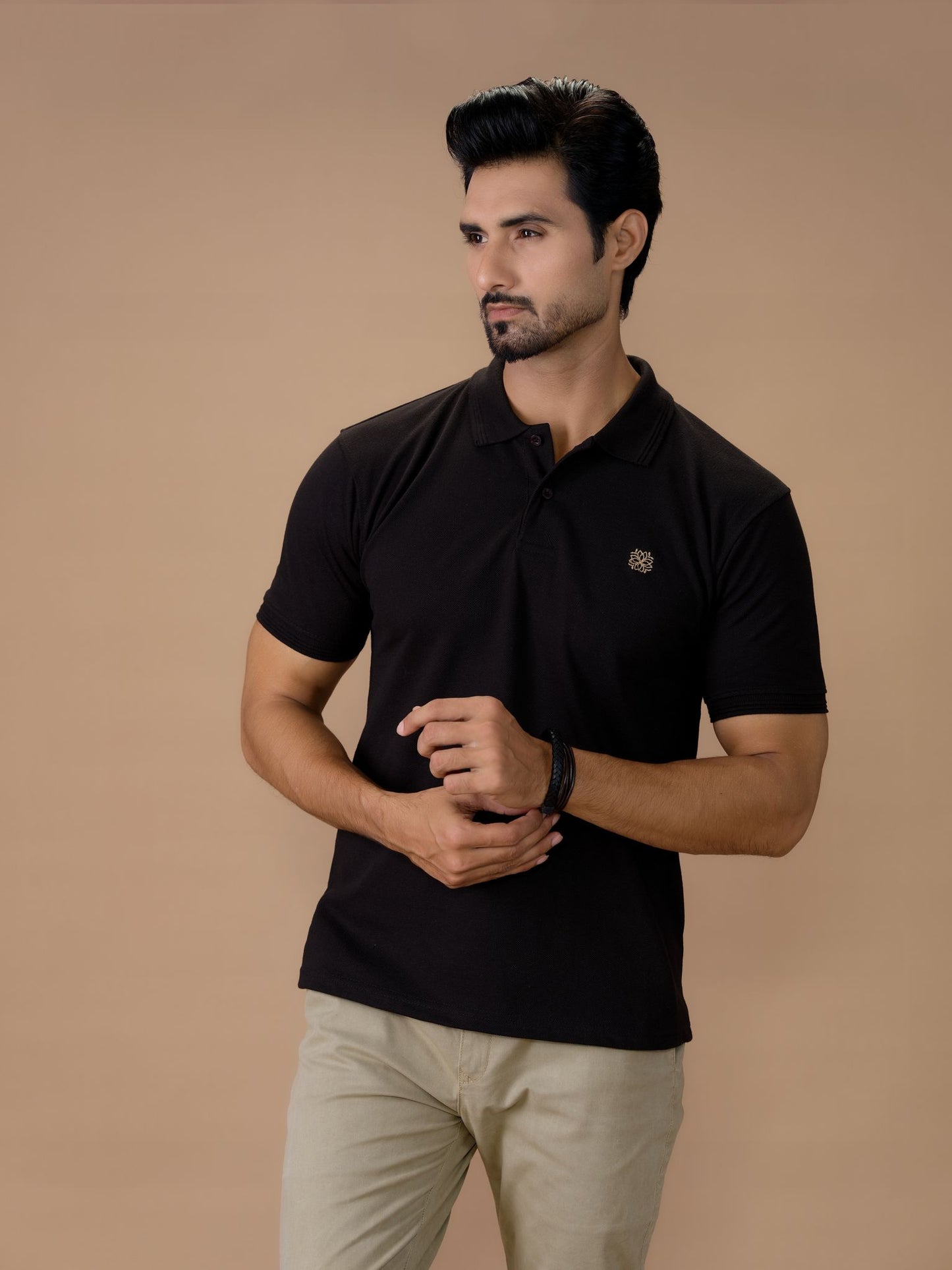 Black Polo Shirt Pique - Aruba Basics