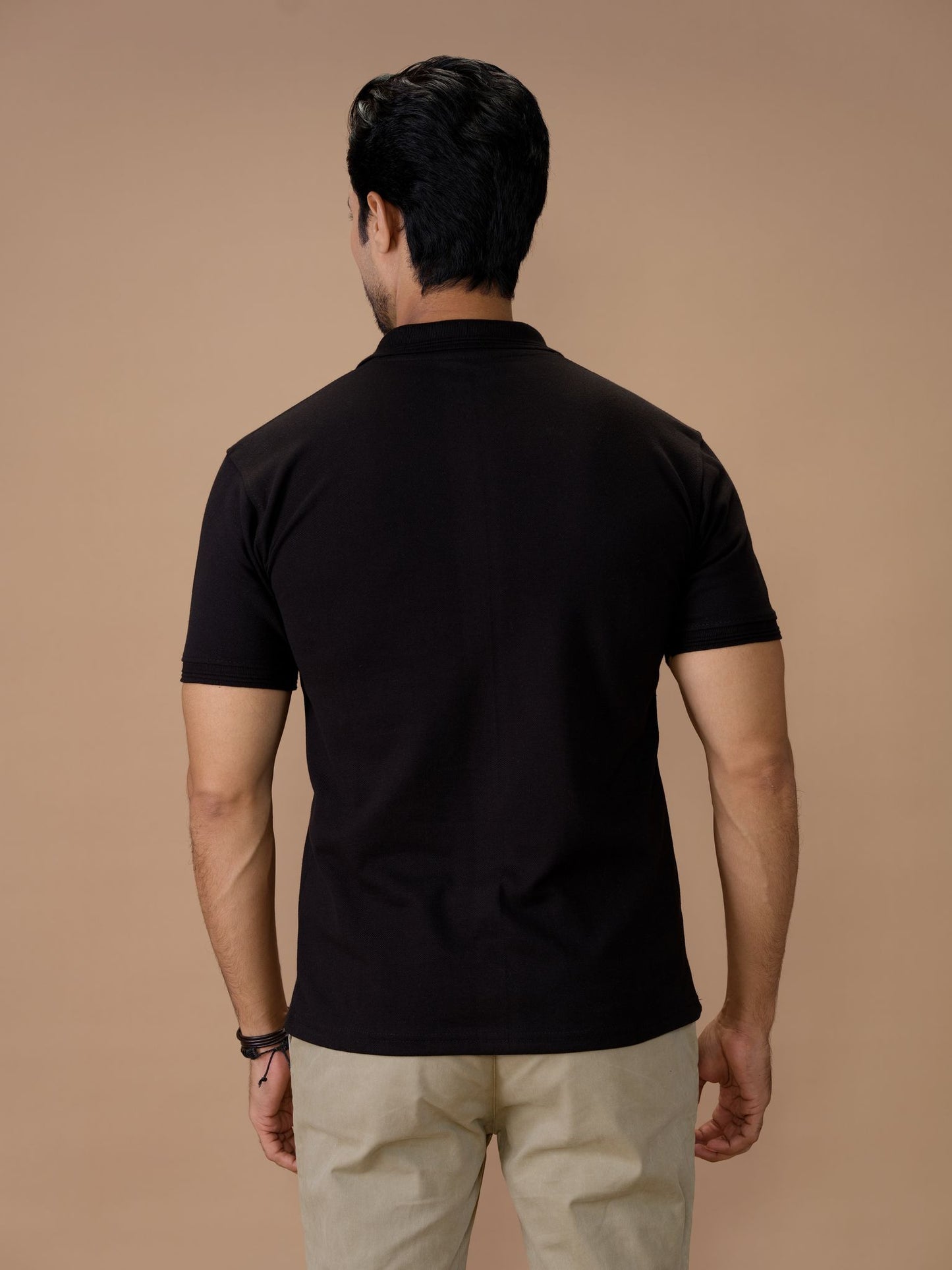 Black Polo Shirt Pique - Aruba Basics