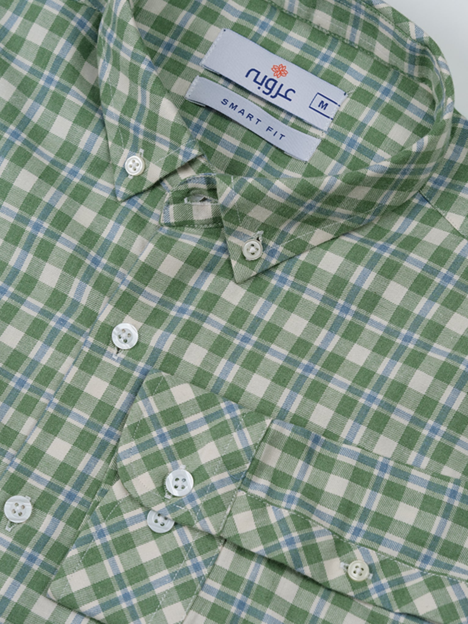 GREEN AND WHITE GINGHAM CEHCK SHIRT FOR MEN 2