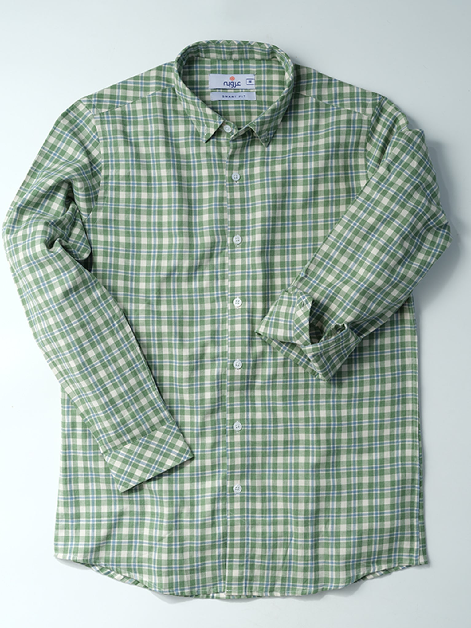 GREEN AND WHITE GINGHAM CEHCK SHIRT FOR MEN 3