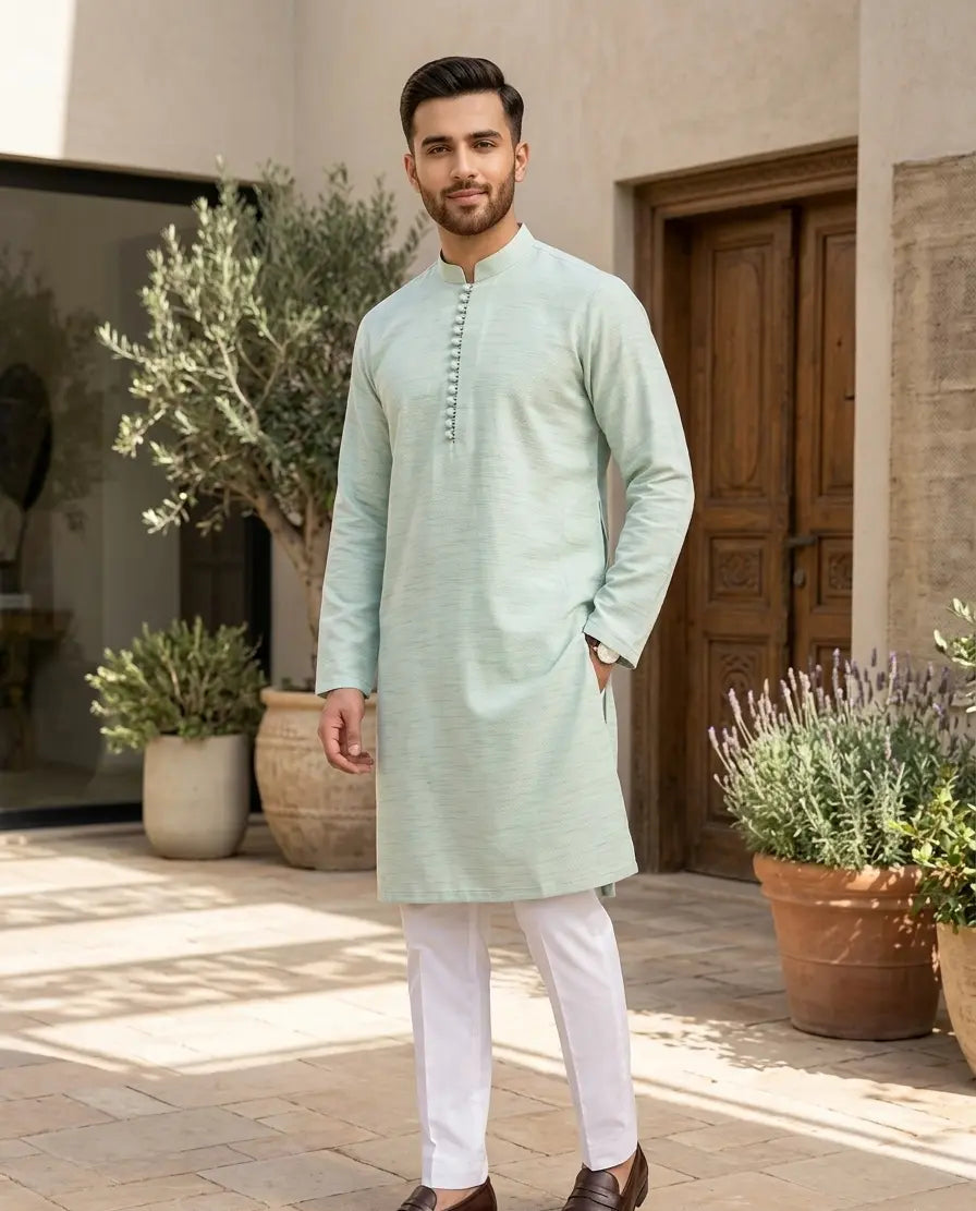 Light Green Kurta For Men's