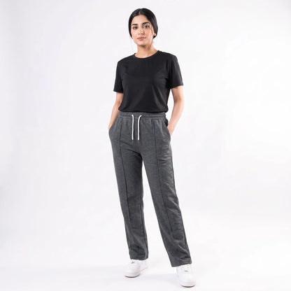 Cotton Terry Unisex Trouser Front Stitched - Straight Fit - Dark Grey Aruba Fashion Wear