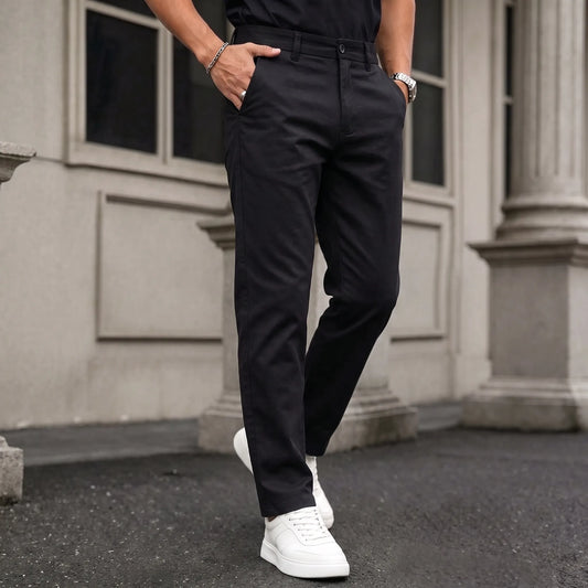 Cotton Chino Pants - Black Aruba Fashion Wear