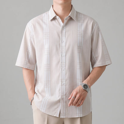 Light Brown checkered Half Sleeve Shirt For Men's Aruba Fashion Wear