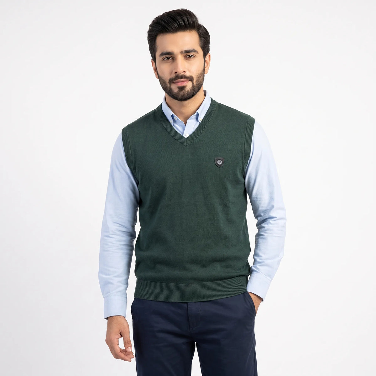 Sea Green V-Neck Sweater Vest Aruba Fashion Wear