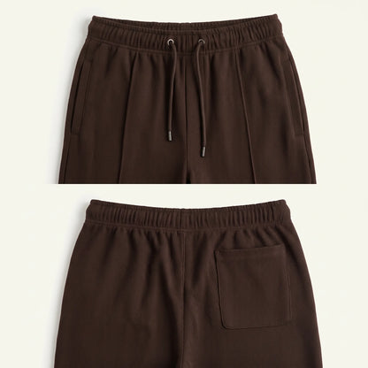 Cotton Terry Trouser Front Stitched - Straight Fit - Brown Aruba Fashion Wear