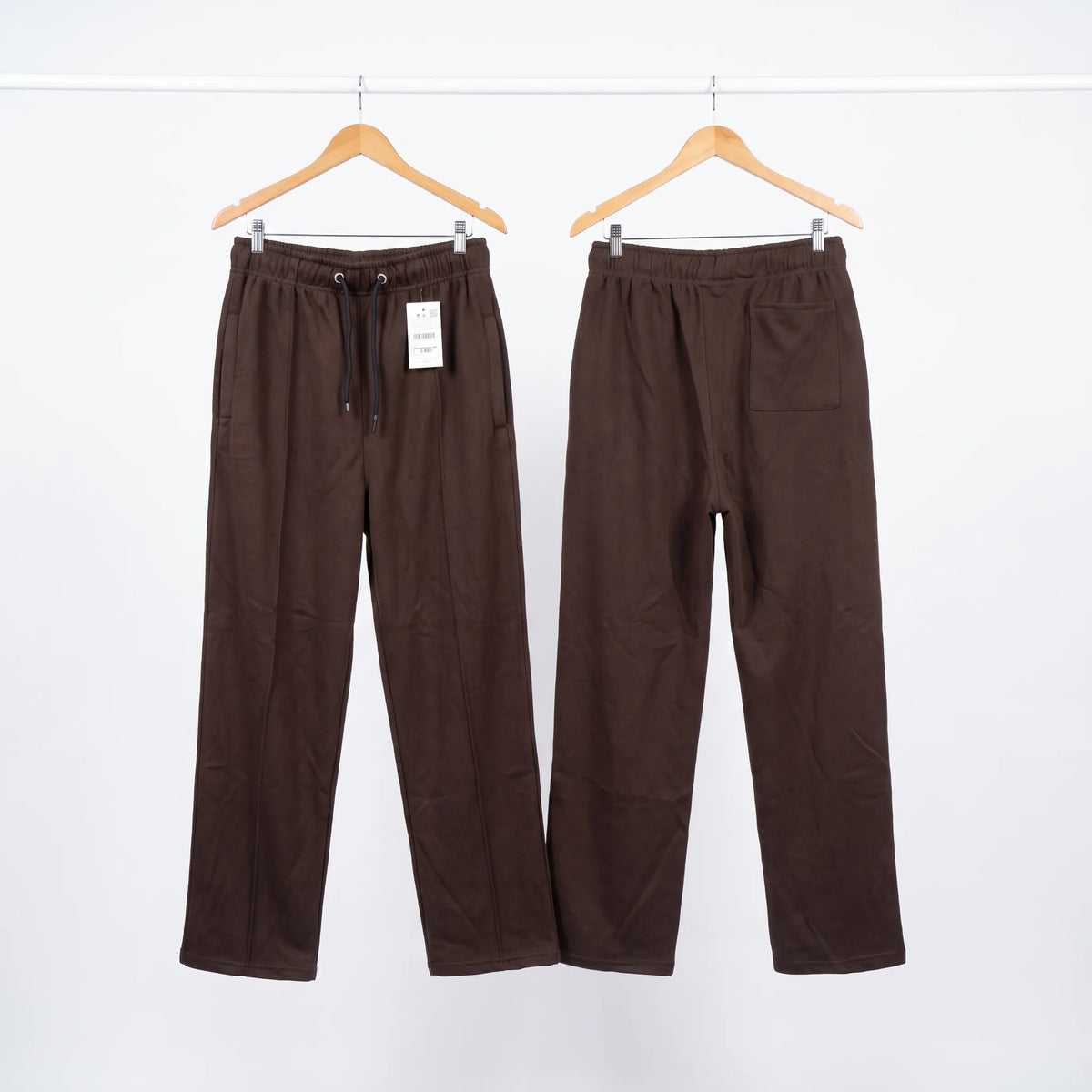 Cotton Terry Trouser Front Stitched - Straight Fit - Brown Aruba Fashion Wear