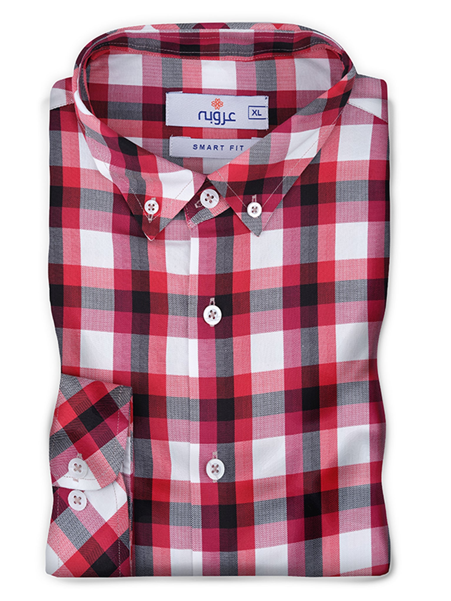 RED AND WHITE CHECK SHIRT FOR MEN 1
