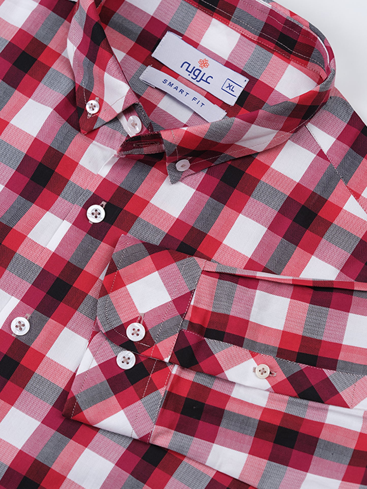 RED AND WHITE CHECK SHIRT FOR MEN 3