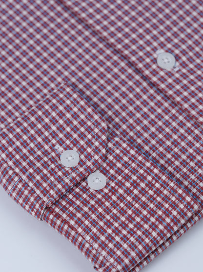 Red and blue micro stripes Formal Shirt