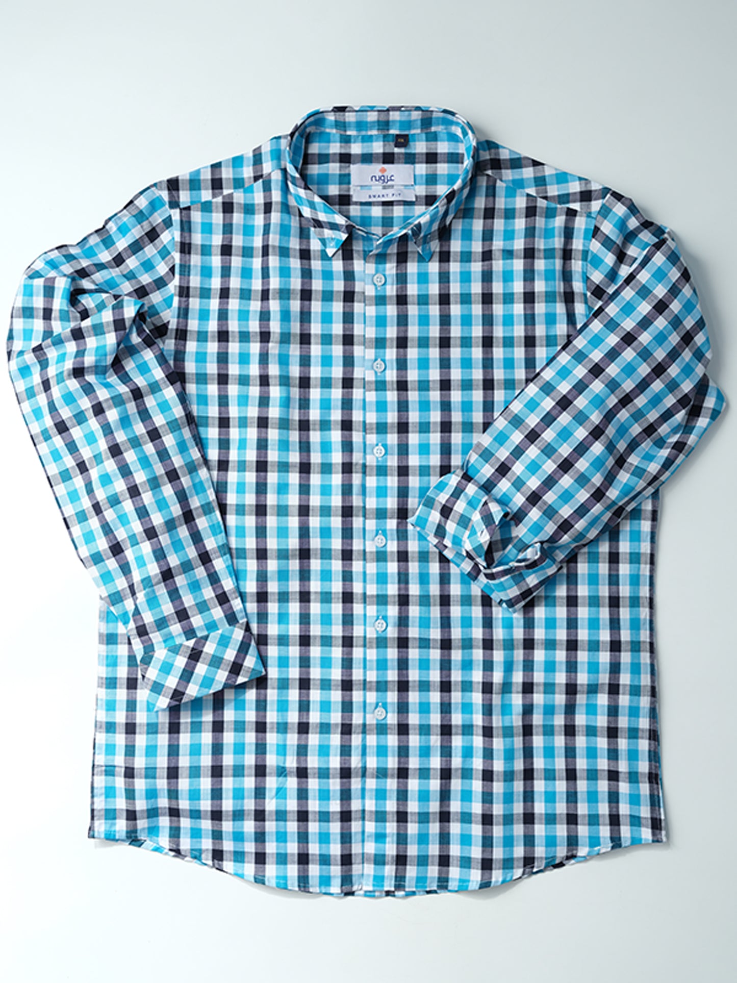 Blue and Black Check Casual Shirt