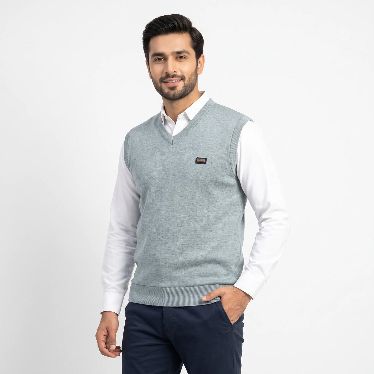 Sky Blue Textured Sweater