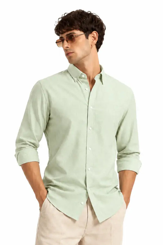 Mint Green Casual Shirt for Men – Smart Fit