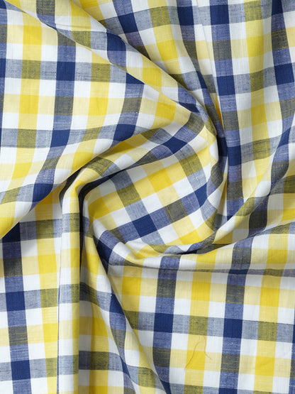 YELLOW AND BLUE CHECK SHIRT FOR MEN 4