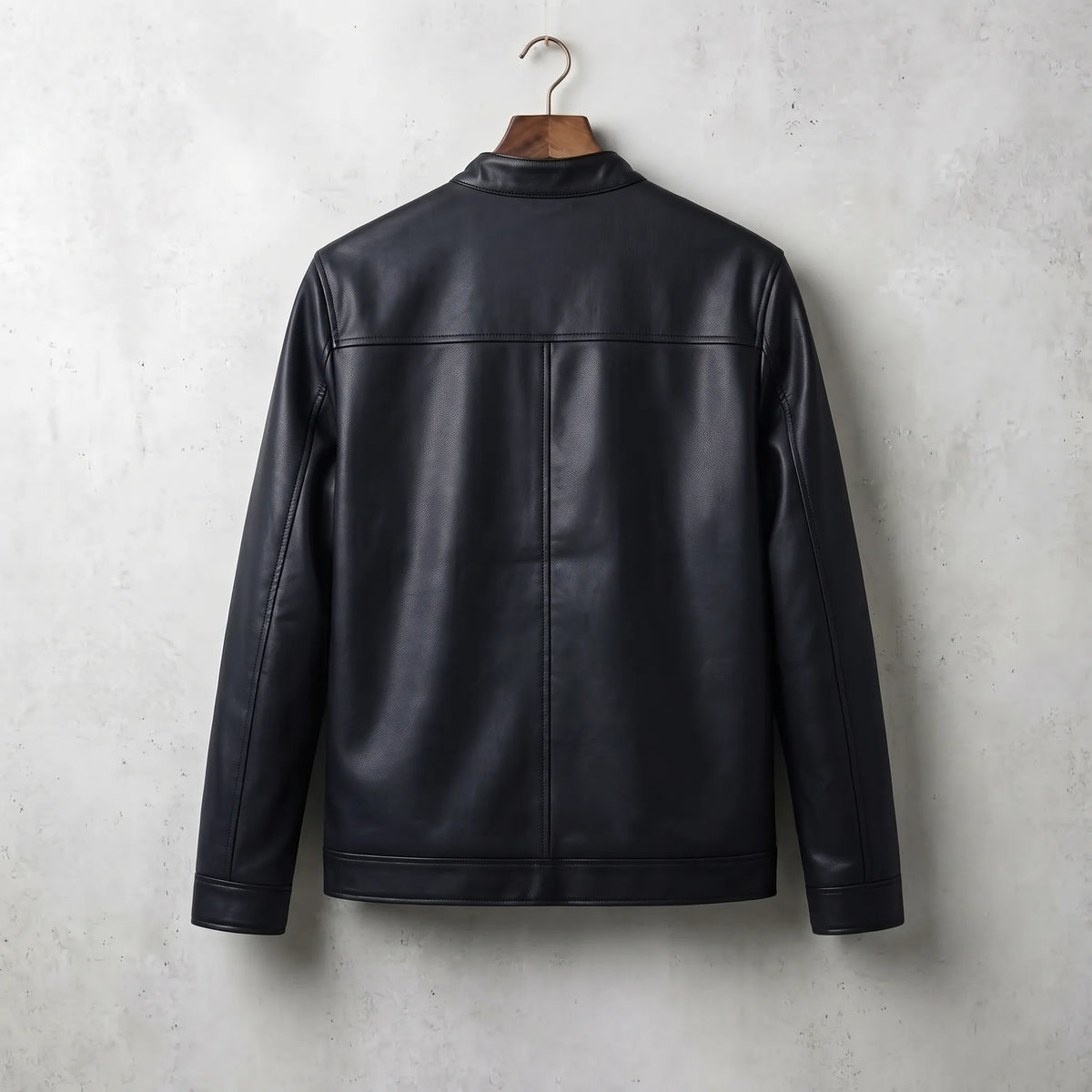 Men's Black Faux Leather Jacket Aruba Fashion Wear