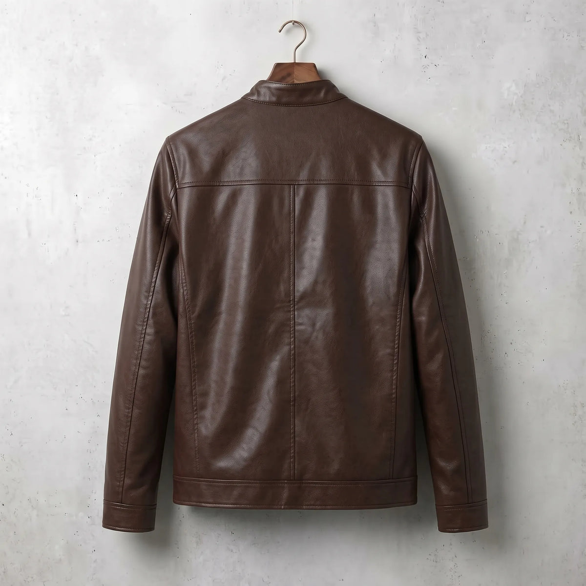 Men's Brown Faux Leather Jacket Aruba Fashion Wear